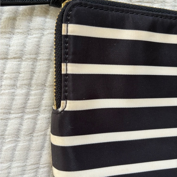Kate Spade Leoni Wilson Road Nylon Wristlet, French Stripe Black and Cream - Picture 9 of 15